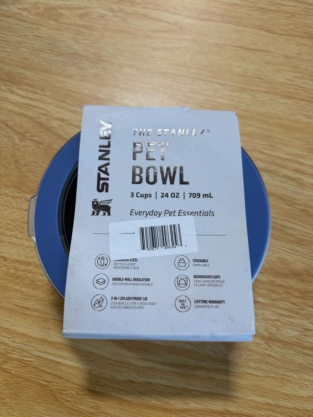Stanley 3 Cup Stainless Steel Pet Bowl - Light Denim Western